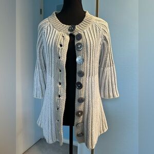 Pure Handknit Artsy Button Front Cardigan